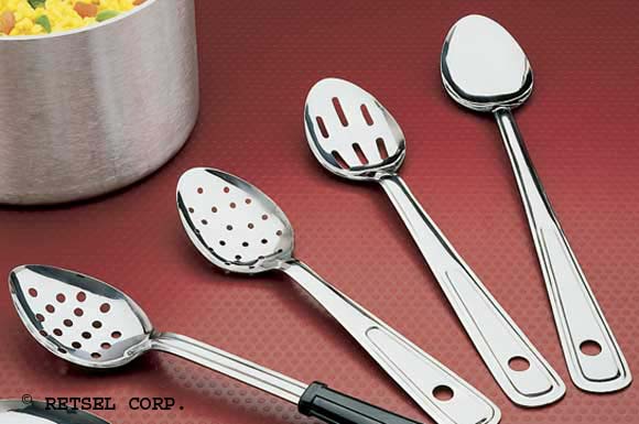 STAINLESS STEEL 11\"  BASTING PERFORATED SPOON